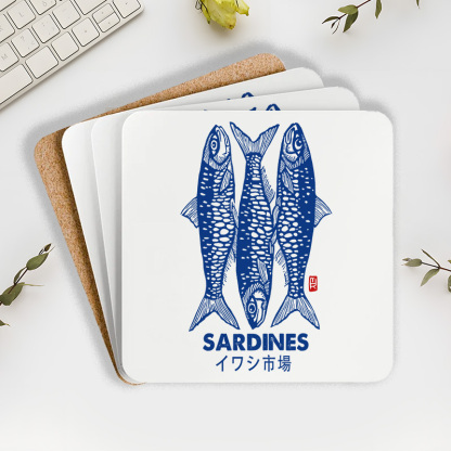 Tokyo-Tiger Sardines Market Coaster