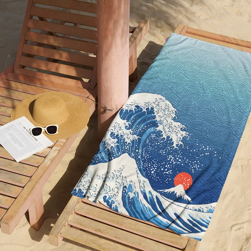Tokyo-Tiger The Great Wave Off Fuji Beach Towel