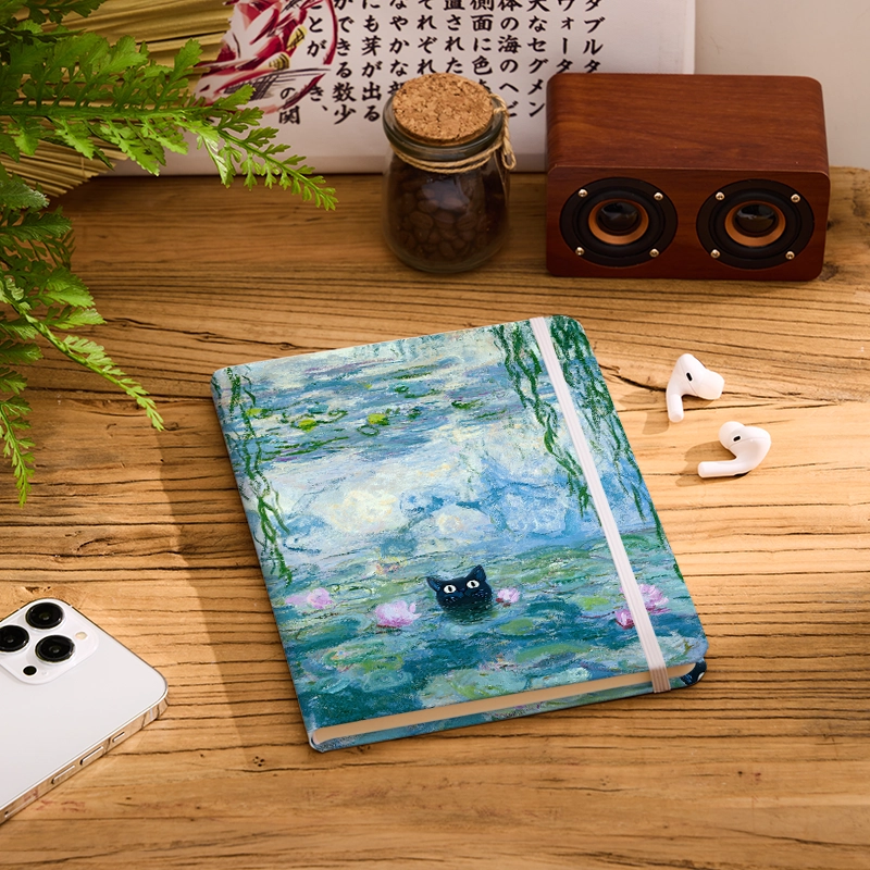 Tokyo-Tiger Black Cat In The Lotus Pond Notebook