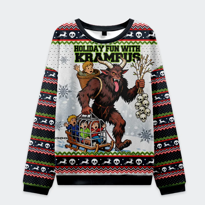 Tokyo-Tiger Krampus Catches Children Christmas Ugly Sweatshirt