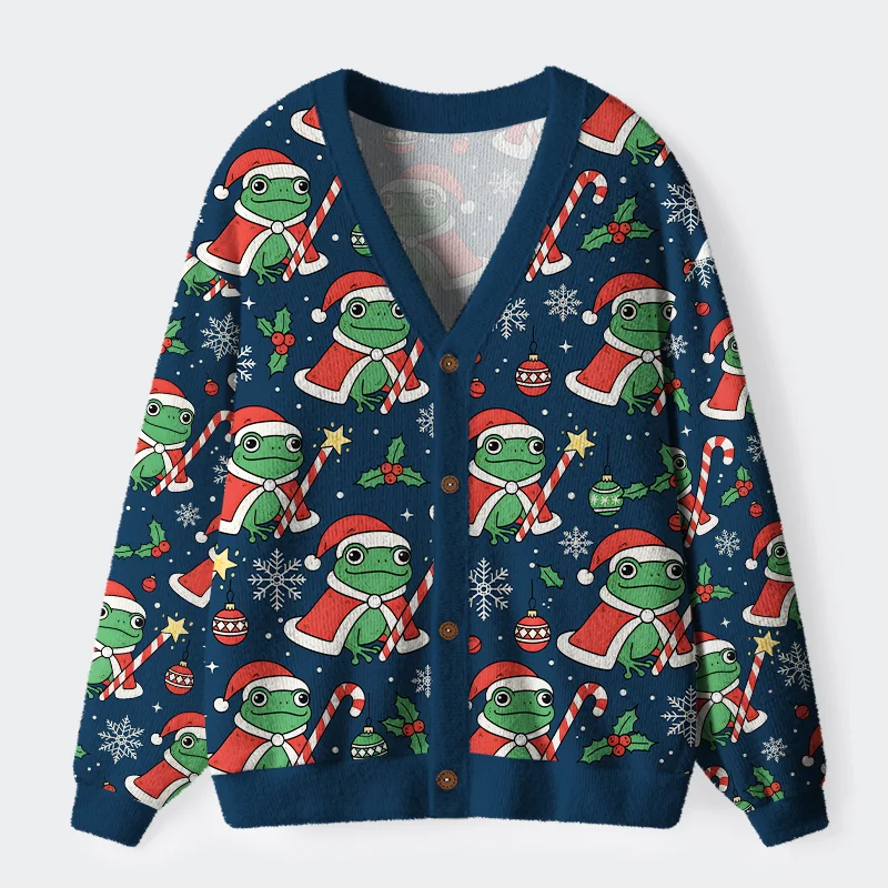 Tokyo-Tiger Christmas Frog Ugly Cardigan Sweater