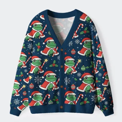 Tokyo-Tiger Christmas Frog Ugly Cardigan Sweater