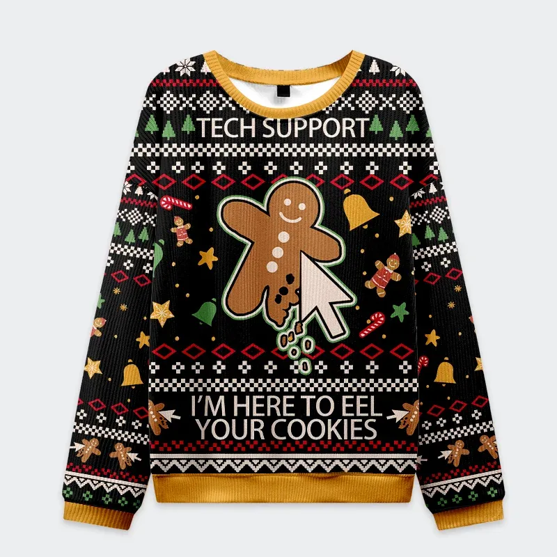 Tokyo-Tiger Click On The Gingerbread Man Christmas Ugly Sweatshirt