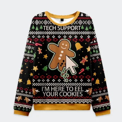 Tokyo-Tiger Click On The Gingerbread Man Christmas Ugly Sweatshirt