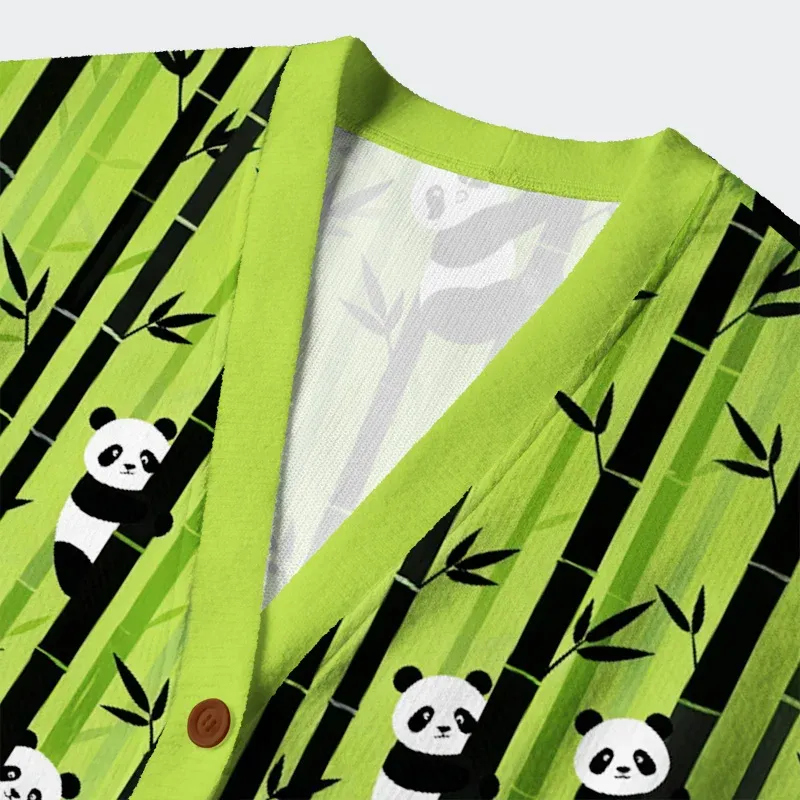 Tokyo-Tiger Bamboo Forest And Panda Ugly Cardigan Sweater