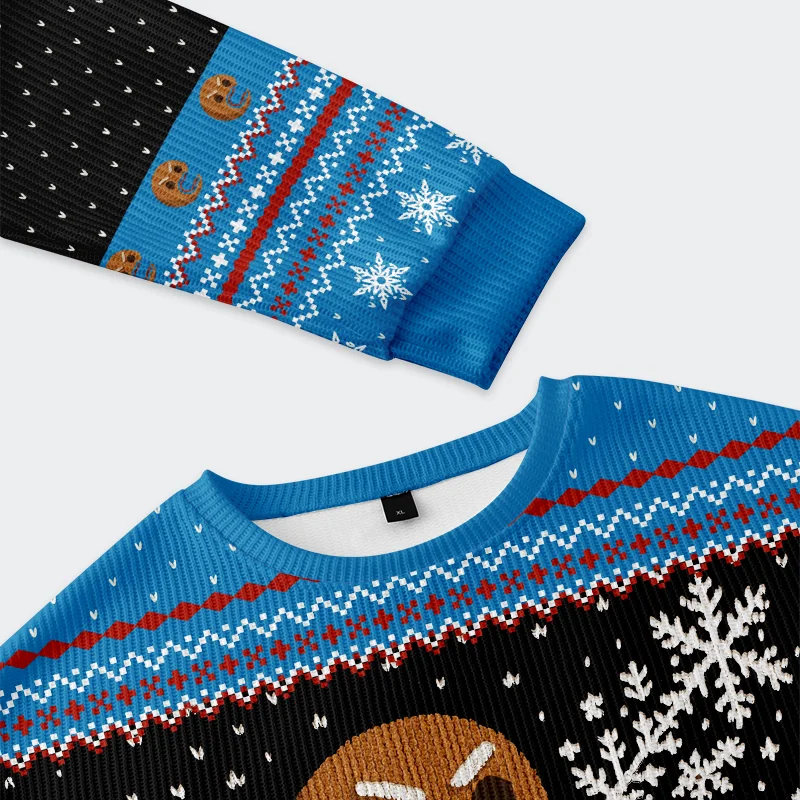 Tokyo-Tiger Gingerbread Monster Christmas Ugly Sweatshirt