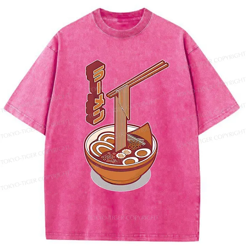 Tokyo-Tiger Retro Japanese Ramen Washed T-Shirt