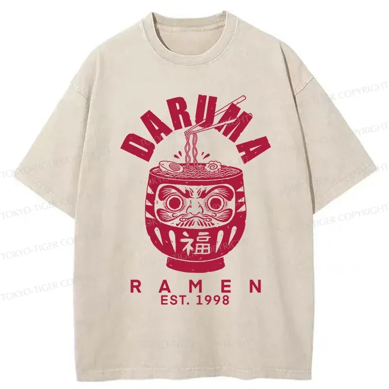 Tokyo-Tiger Daruma Ramen Washed T-Shirt