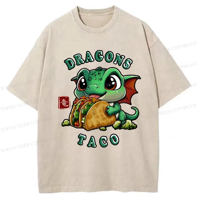 Tokyo-Tiger Dragon Taco Washed T-Shirt Sale