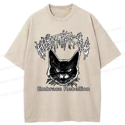 Tokyo-Tiger Embrace Rebellion Washed T-Shirt