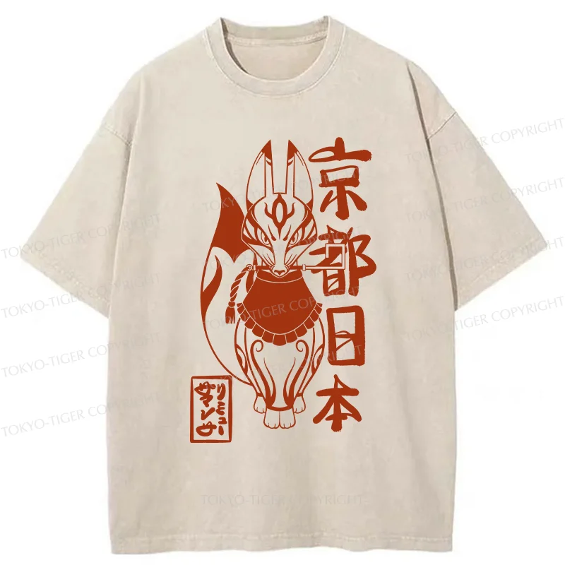 Tokyo-Tiger Japanese Fox Monster Washed T-Shirt