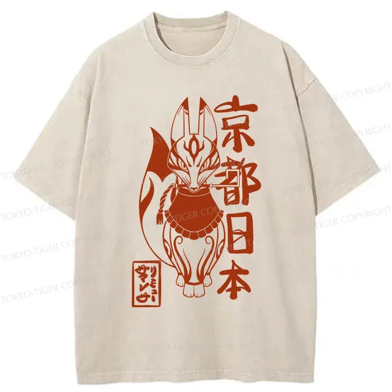 Tokyo-Tiger Japanese Fox Monster Washed T-Shirt