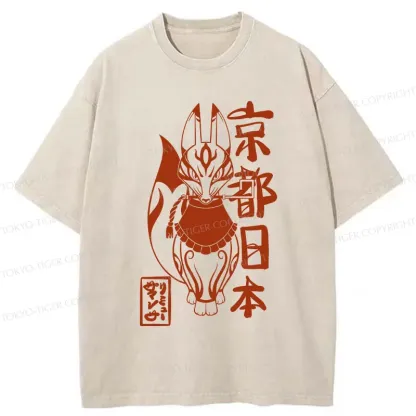 Tokyo-Tiger Japanese Fox Monster Washed T-Shirt