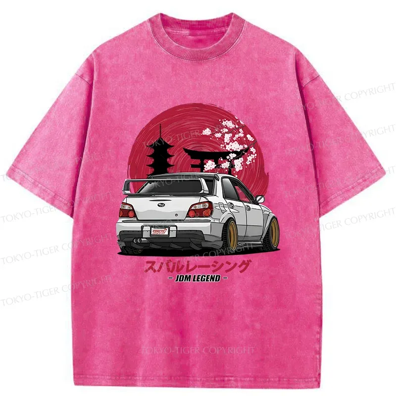 Tokyo-Tiger Japanese Retro Car Washed T-Shirt