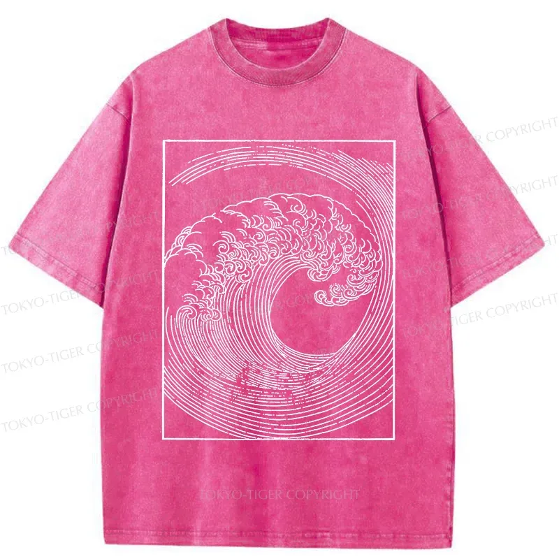 Tokyo-Tiger Minimalist Wave Washed T-Shirt