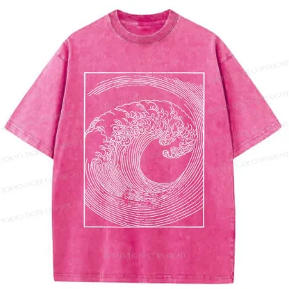 Tokyo-Tiger Minimalist Wave Washed T-Shirt