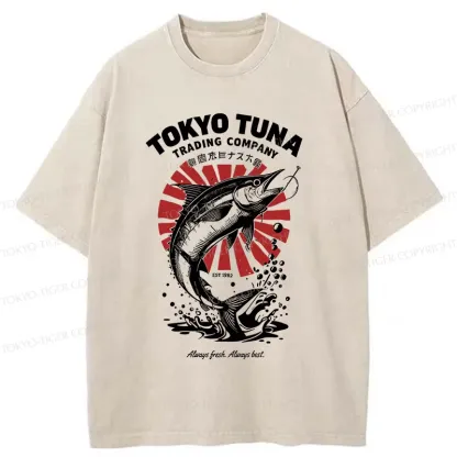 Tokyo-Tiger Tokyo Fishing Activities Washed T-Shirt