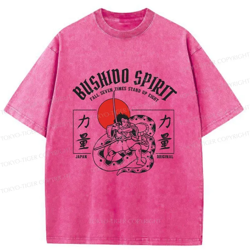 Tokyo-Tiger Samurai Spirit Washed T-Shirt