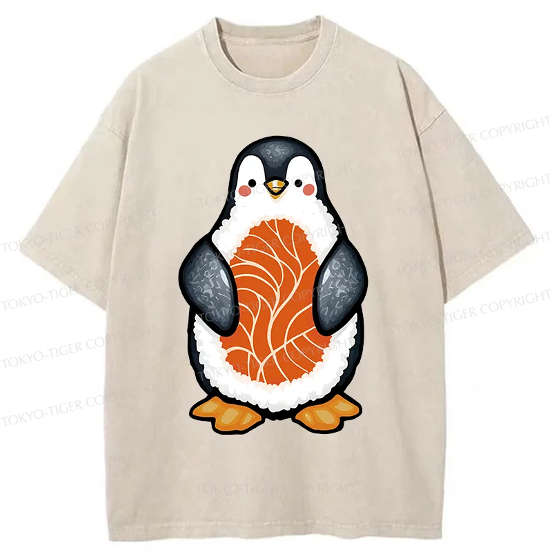 Tokyo-Tiger Penguin Sushi Washed T-Shirt