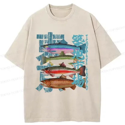 Tokyo-Tiger Retro Tsukiji Market Washed T-Shirt