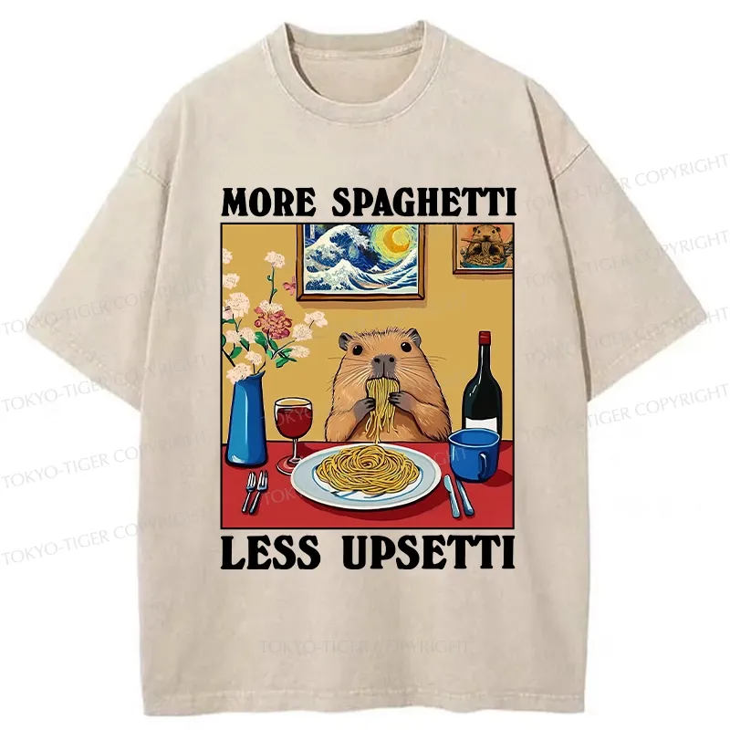 Tokyo-Tiger More Spaghetti Less Upsetti Capybara Washed T-Shirt Sale