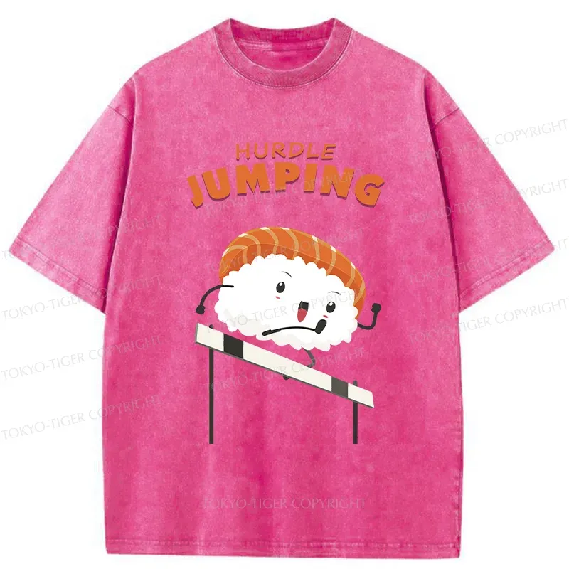 Tokyo-Tiger Hurdle Sushi Washed T-Shirt