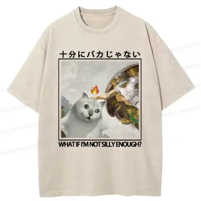 Tokyo-Tiger Stupid Cat Condemned By God Washed T-Shirt