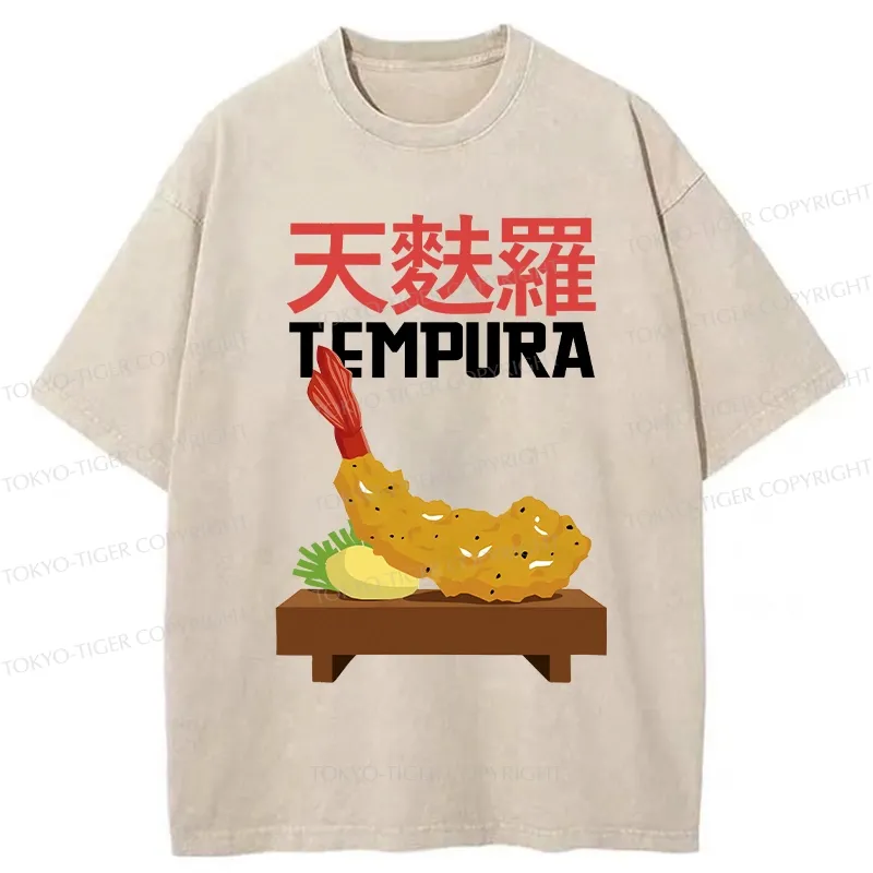 Tokyo-Tiger Shrimp Tempura Washed T-Shirt