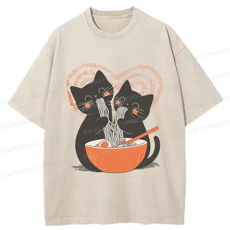 Tokyo-Tiger Let's Eat Ramen Together Washed T-Shirt