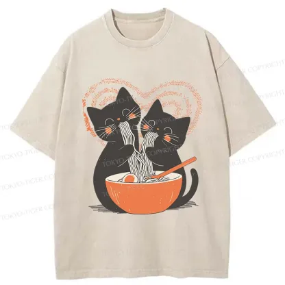 Tokyo-Tiger Let's Eat Ramen Together Washed T-Shirt