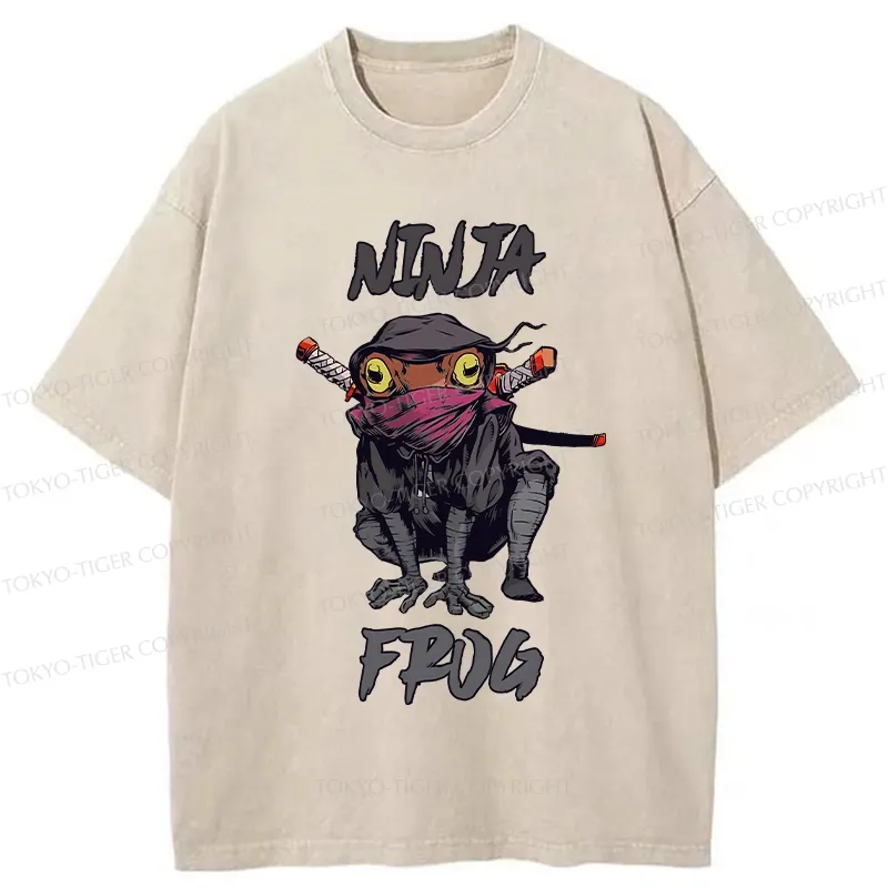 Tokyo-Tiger Ninja Frog Washed T-Shirt Sale