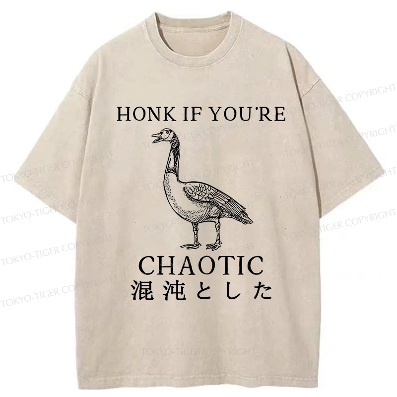 Tokyo-Tiger Honk If You're Chaotic Washed T-Shirt