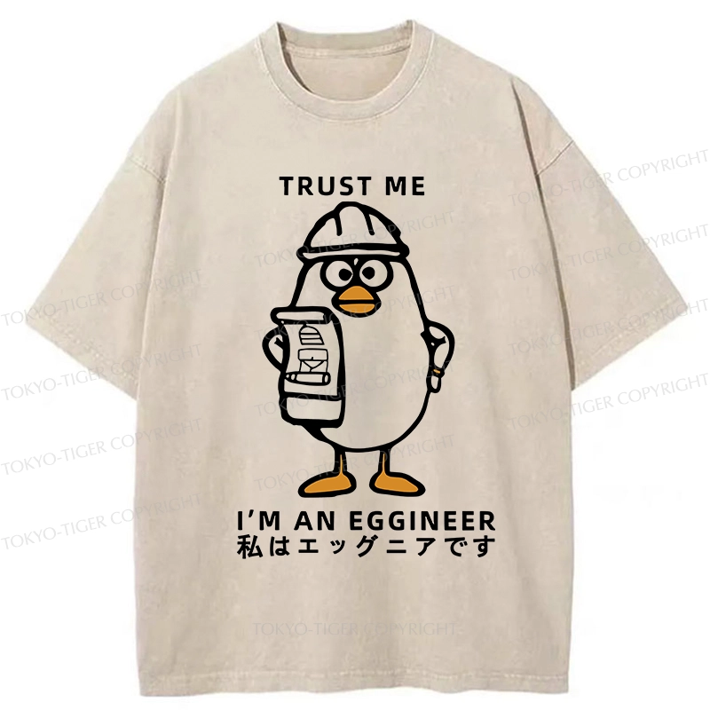 Tokyo-Tiger Trust Me I'm An Eggineer Washed T-Shirt