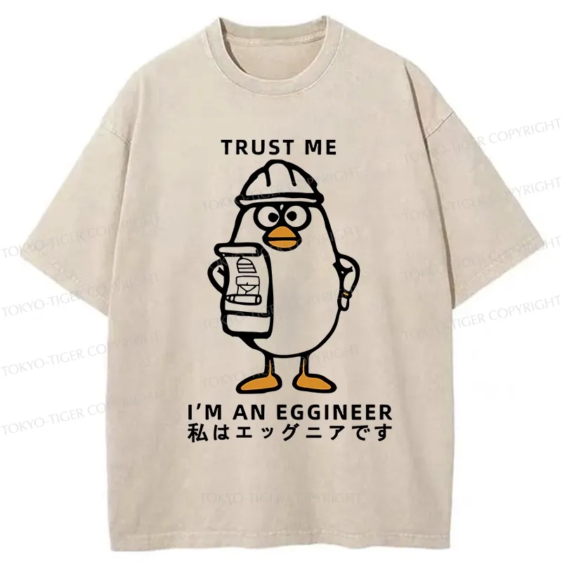 Tokyo-Tiger Trust Me I'm An Eggineer Washed T-Shirt