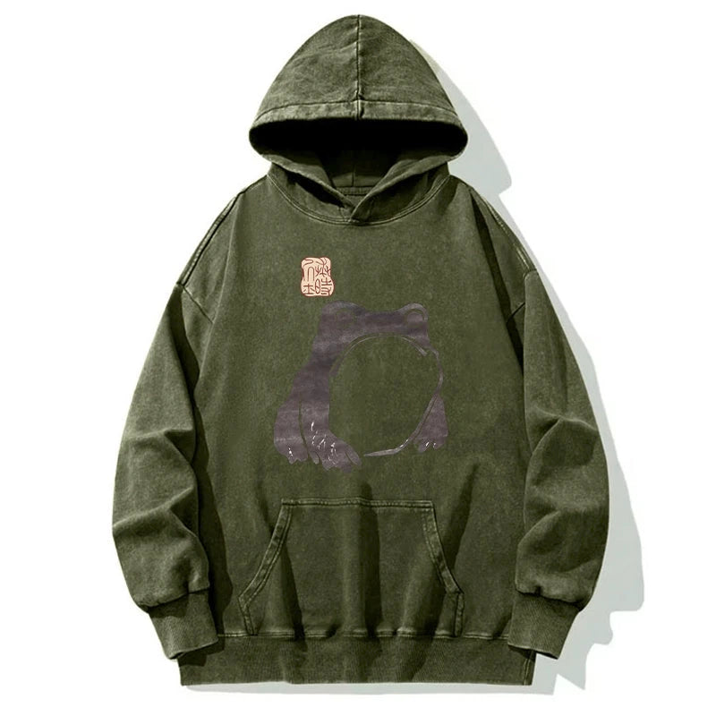 Tokyo-Tiger Matsumoto Hoji Woodblock Print Frog Washed Hoodie Sale