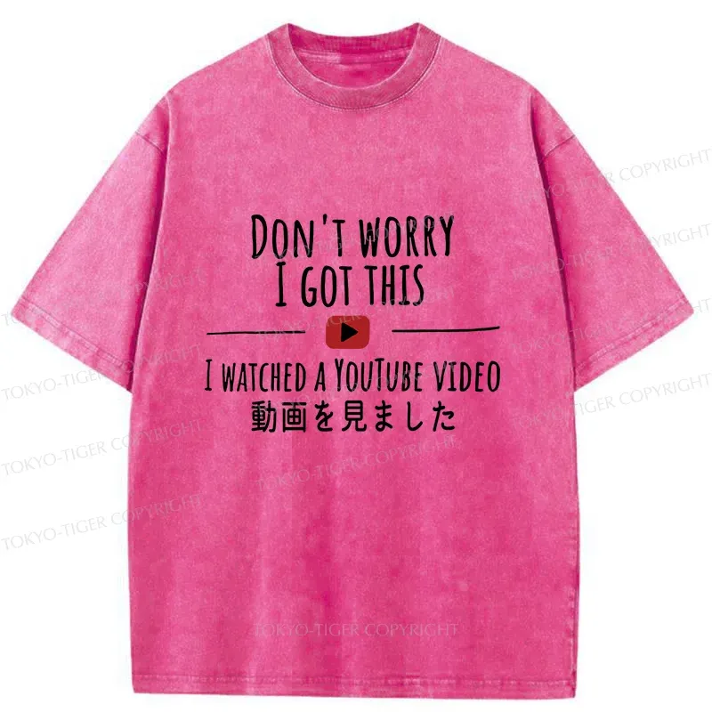 Tokyo-Tiger I Watched The Video Washed T-Shirt