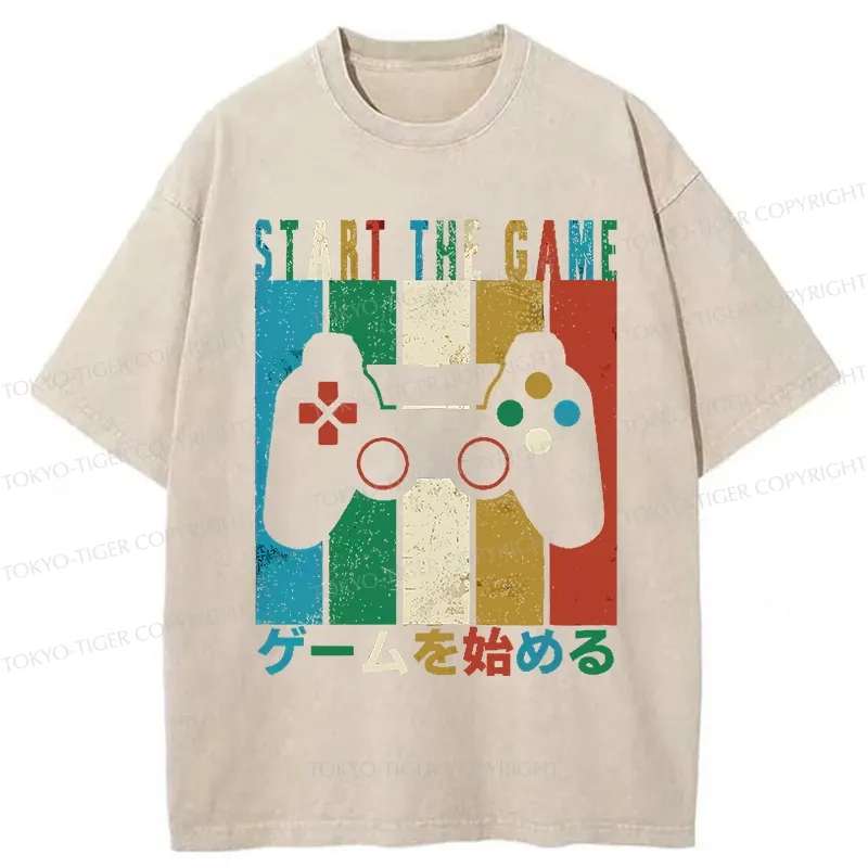 Tokyo-Tiger Start The Game Washed T-Shirt