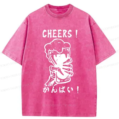 Tokyo-Tiger Cheers Together Washed T-Shirt