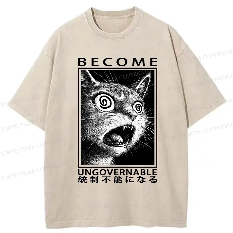 Tokyo-Tiger Become Ungovernable Japanese Washed T-Shirt Sale