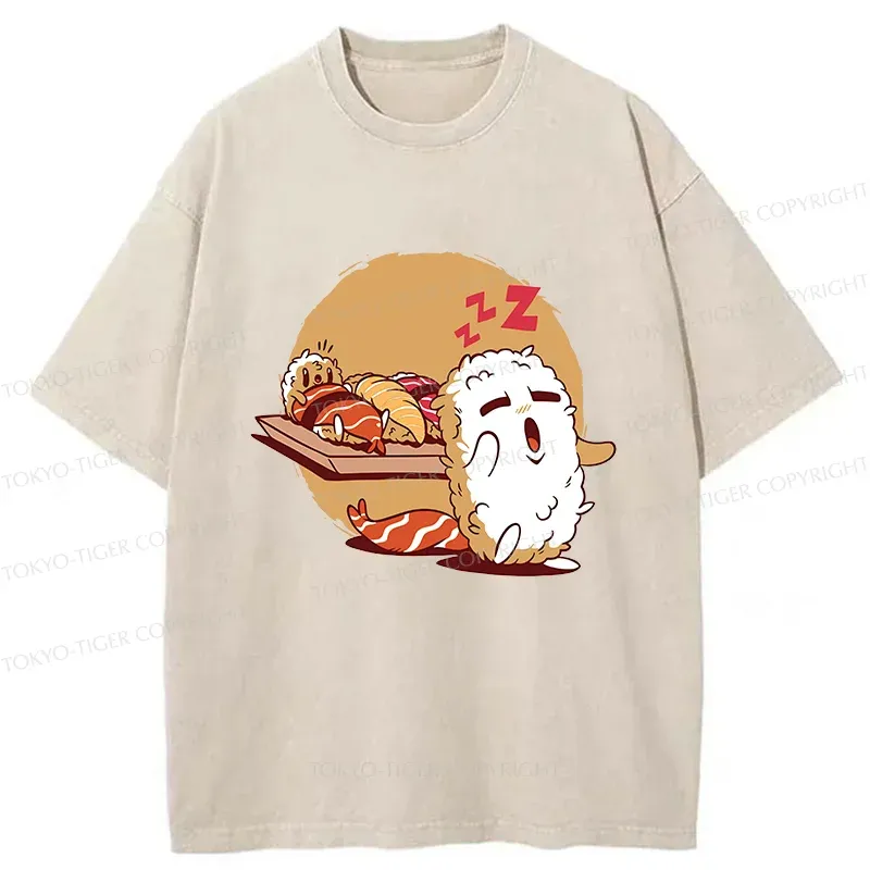 Tokyo-Tiger Sleepwalking Sushi Washed T-Shirt