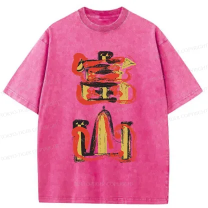 Tokyo-Tiger Toyama City Artistic Kanji Washed T-Shirt