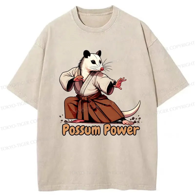 Tokyo-Tiger Possum Power Washed T-Shirt