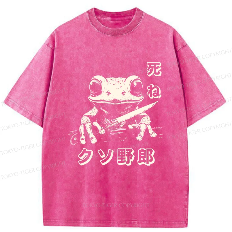 Tokyo-Tiger Frog With Knife Washed T-Shirt