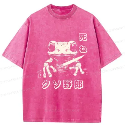 Tokyo-Tiger Frog With Knife Washed T-Shirt