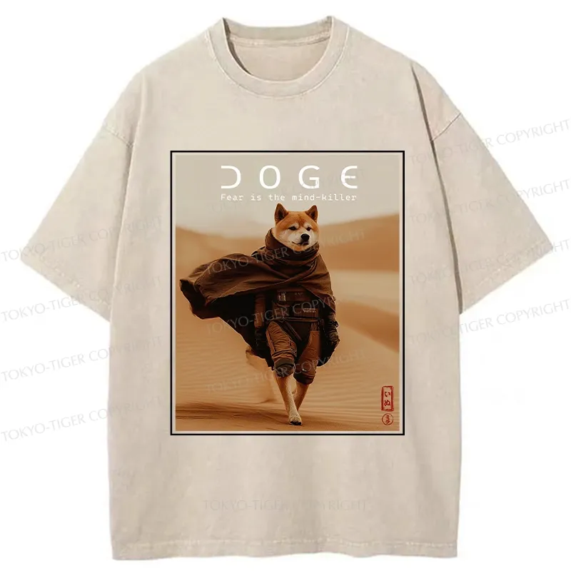 Tokyo-Tiger Fear Is The Mind-killer Doge Washed T-Shirt