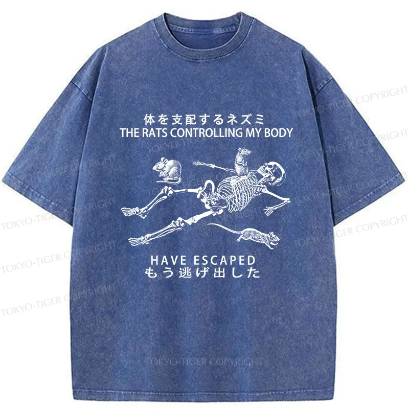 Tokyo-Tiger The Rats Controlling My Body Washed T-Shirt