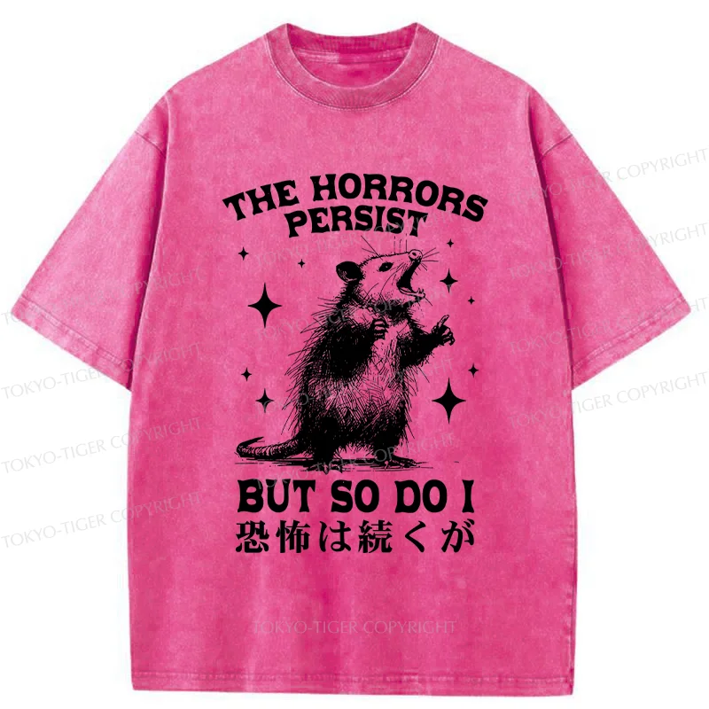 Tokyo-Tiger Possum Suffering Terror Washed T-Shirt