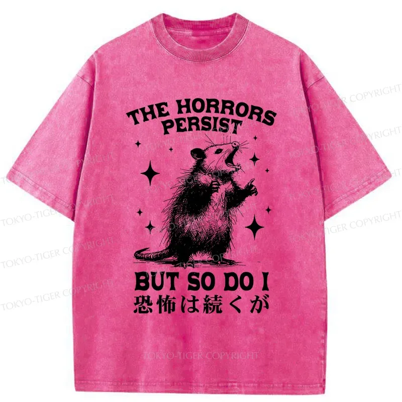 Tokyo-Tiger Possum Suffering Terror Washed T-Shirt