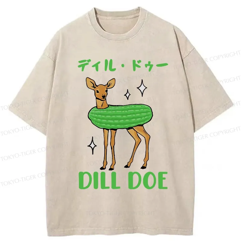Tokyo-Tiger Dill Doe Funny Washed T-Shirt