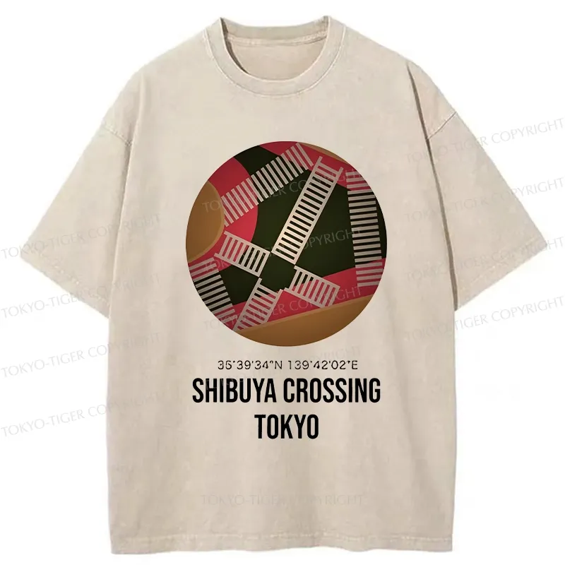 Tokyo-Tiger Shibuya Crossing Japan Washed T-Shirt